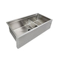 39" Dual Basin Workstation Farmhouse Kitchen Sink With Sink Drains In The Center