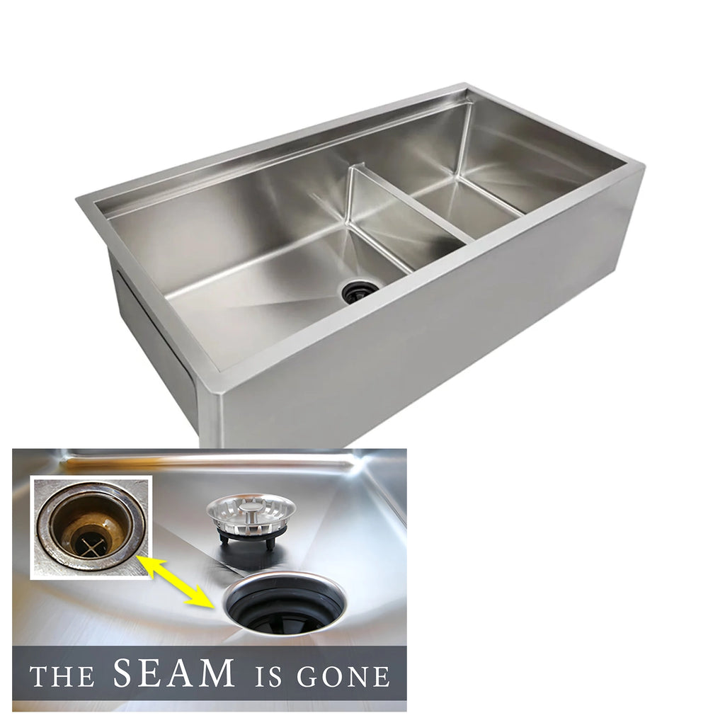 39" Dual Basin Workstation Farmhouse Kitchen Si