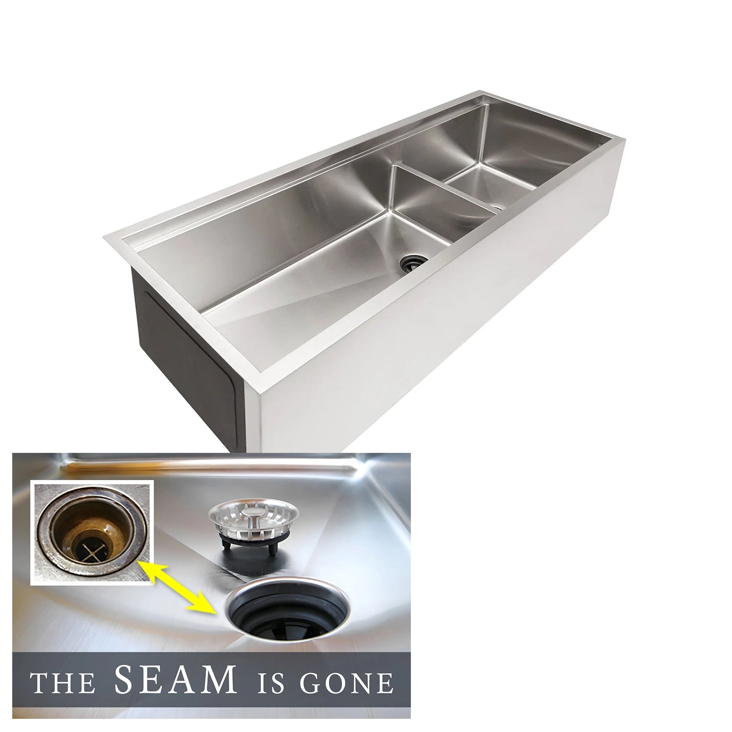 50 Inch Dual Basin Farmhouse Stainless Steel Kitchen Sink