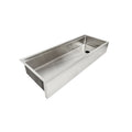 50 inch undermount apron front  workstation sink with offset drain and built in ledge for sink accessories