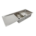 52 inch 16 gauge stainless steel undermount double basin workstation kitchen sink with smart low divide and seamless drain