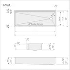 Dimensions of Create Good Sinks' 56 inch undermount apron front workstation sink. Stainless steel, single bowl, offset drain to the right with 10" depth, farmhouse sink.