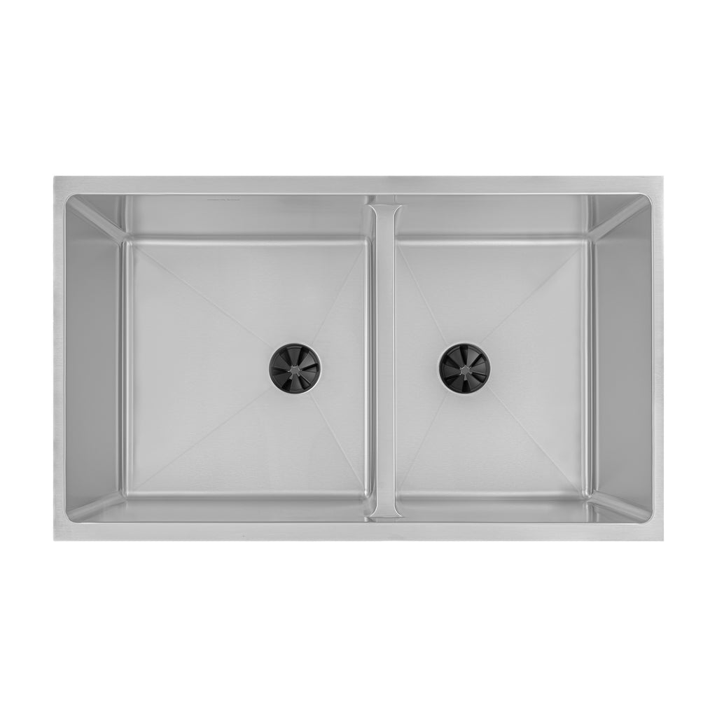 31" Stainless Steel Undermount Kitchen Sink - Double Bowl - Large Bowl Left (5D31-10)