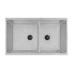 31" Stainless Steel Undermount Kitchen Sink - Double Bowl - Large Bowl Left (5D31-10)