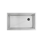 33" Undermount Apron Front Workstation Sink – 16 Gauge Stainless Steel Single Bowl – 8" Deep – Offset Drain Right – Seamless Drain (5LAS33R-8)