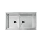 34" Undermount Workstation Sink – 16 Gauge Stainless Steel Double Bowl – Reversible – Seamless Drain (5LD34C)