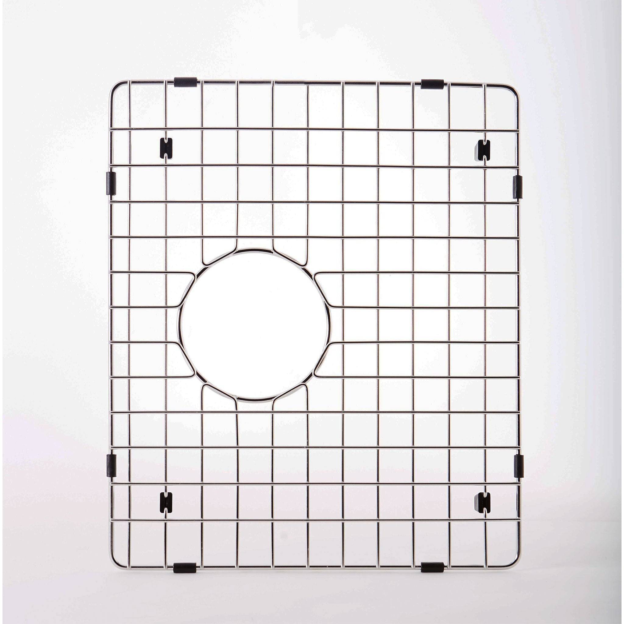 The protective grid for the smaller basin of the 34" Workstation, Double Bowl Sink with a Reversible Drain