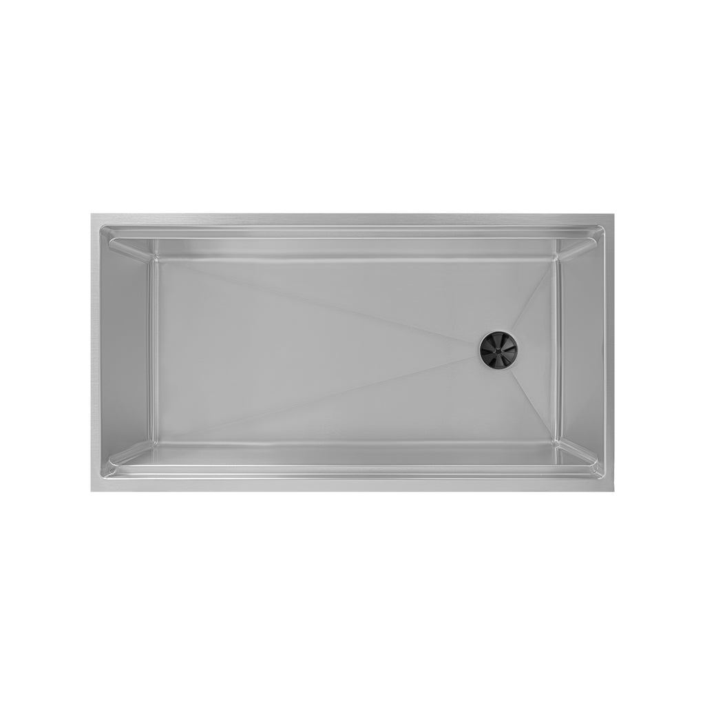 37" Undermount Workstation Sink – 16 Gauge Stainless Steel Single Bowl – 10" Deep – Reversible – Seamless Drain (5LS37c-10)