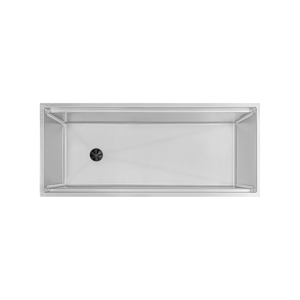 46" Undermount Workstation Sink – 16 Gauge Stainless Steel Single Bowl – Reversible Offset Drain – Seamless Drain (5LS46c)
