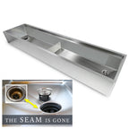 84-inch stainless steel workstation sink integrated accessories for versatile kitchen use.