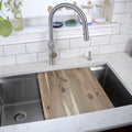 Edge Grain Cutting Board that sits in a sink