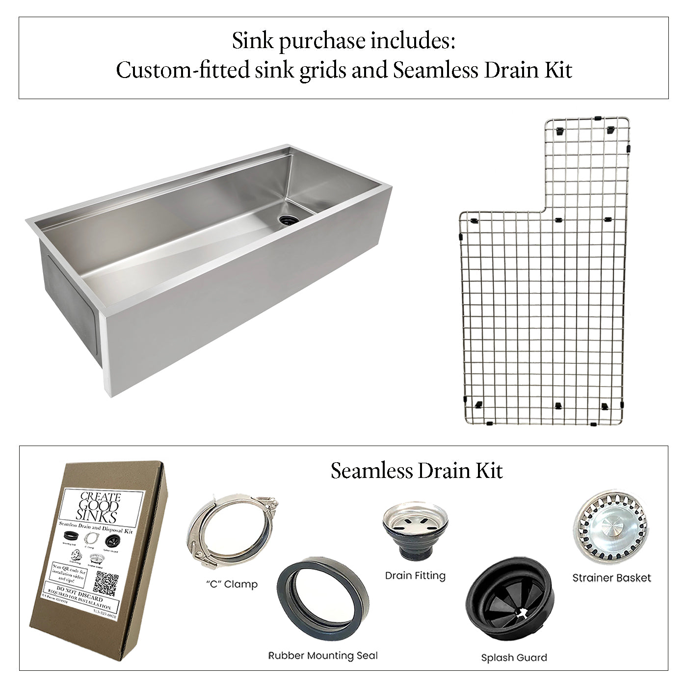 37" Large Stainless Steel Farmhouse Sink - Apron Front - 9" Depth - Single Bowl - Offset Drain Right (5LAS37R-9)