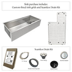 37" Undermount Apron Front Workstation Sink – 16 Gauge Stainless Steel Single Bowl – 9" Deep – Offset Drain Right – Seamless Drain (5LAS37R-9)