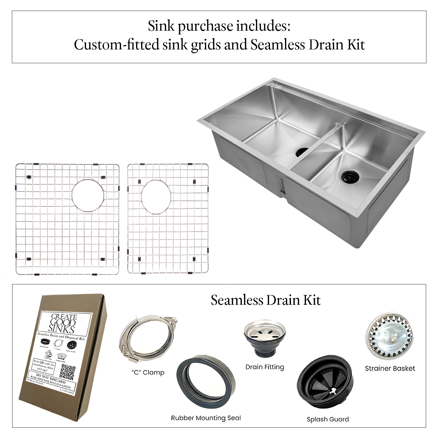 34" Workstation Kitchen Sink - Double Bowl - Large Bowl Left (5LD34L)