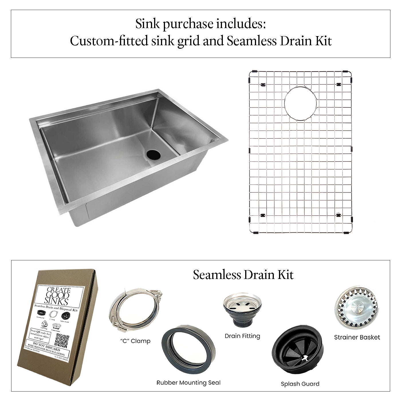 28" Workstation Kitchen Sink - 10" Depth - Single Bowl - Offset Drain - Reversible (5LS28c-10)