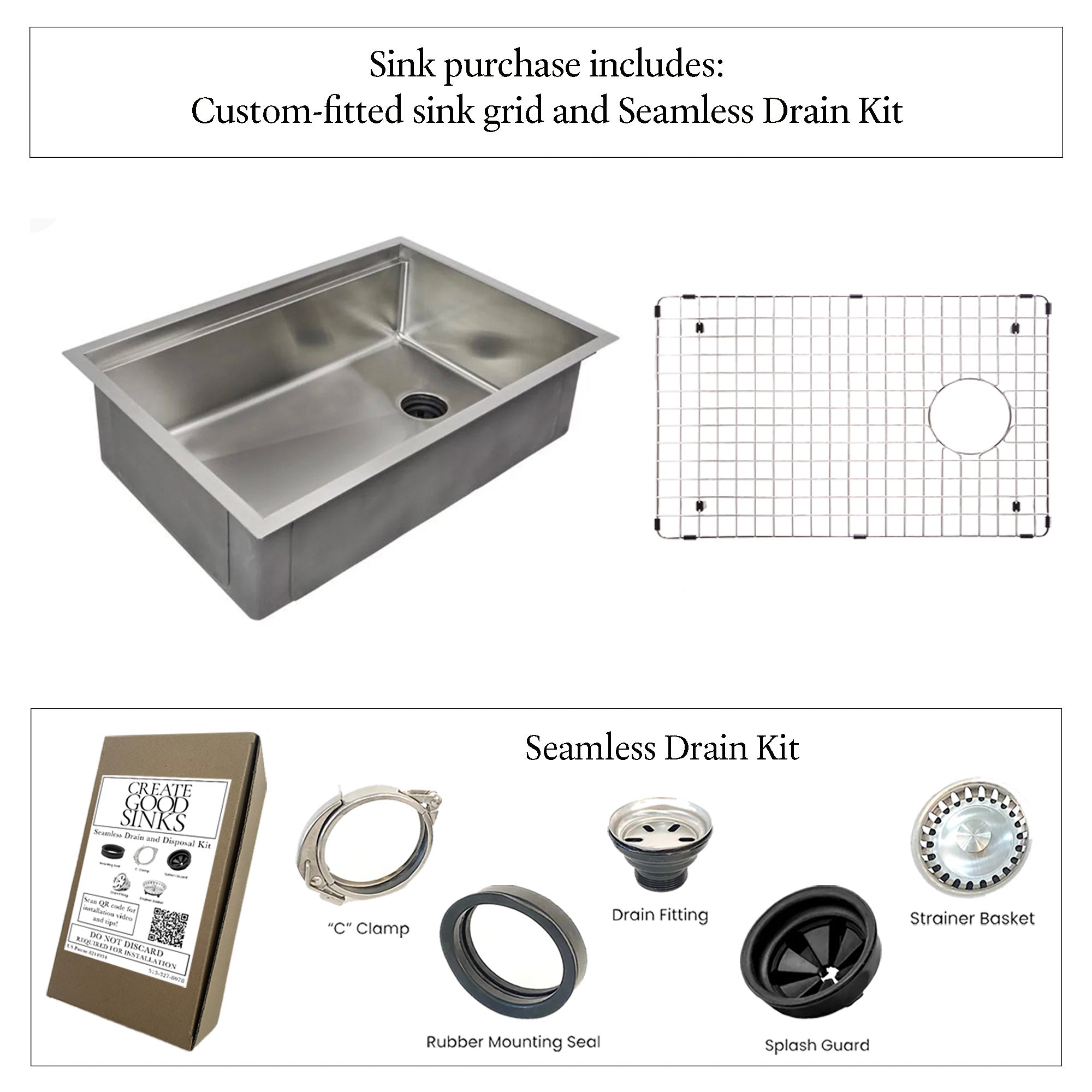 31" Workstation Kitchen Sink - 8" Depth - Single Bowl - Offset Drain - Reversible (5LS31C-8)