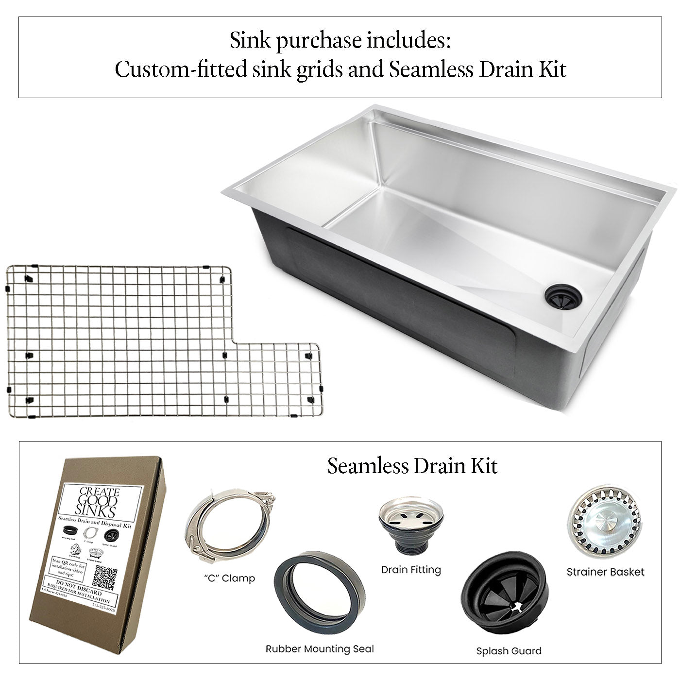 37" Large Workstation Kitchen Sink - Single Bowl - Offset Drain Right (5LS37R)
