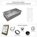 40" Undermount Workstation Sink – 16 Gauge Stainless Steel Single Bowl – Reversible Offset Drain – Seamless Drain (5LS40c)