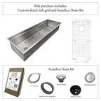 46" Undermount Workstation Sink – 16 Gauge Stainless Steel Single Bowl – Reversible Offset Drain – Seamless Drain (5LS46c)