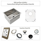 14" Stainless Steel Undermount Bar Sink - Classic Single Bowl - 9" Depth (5S14-9)
