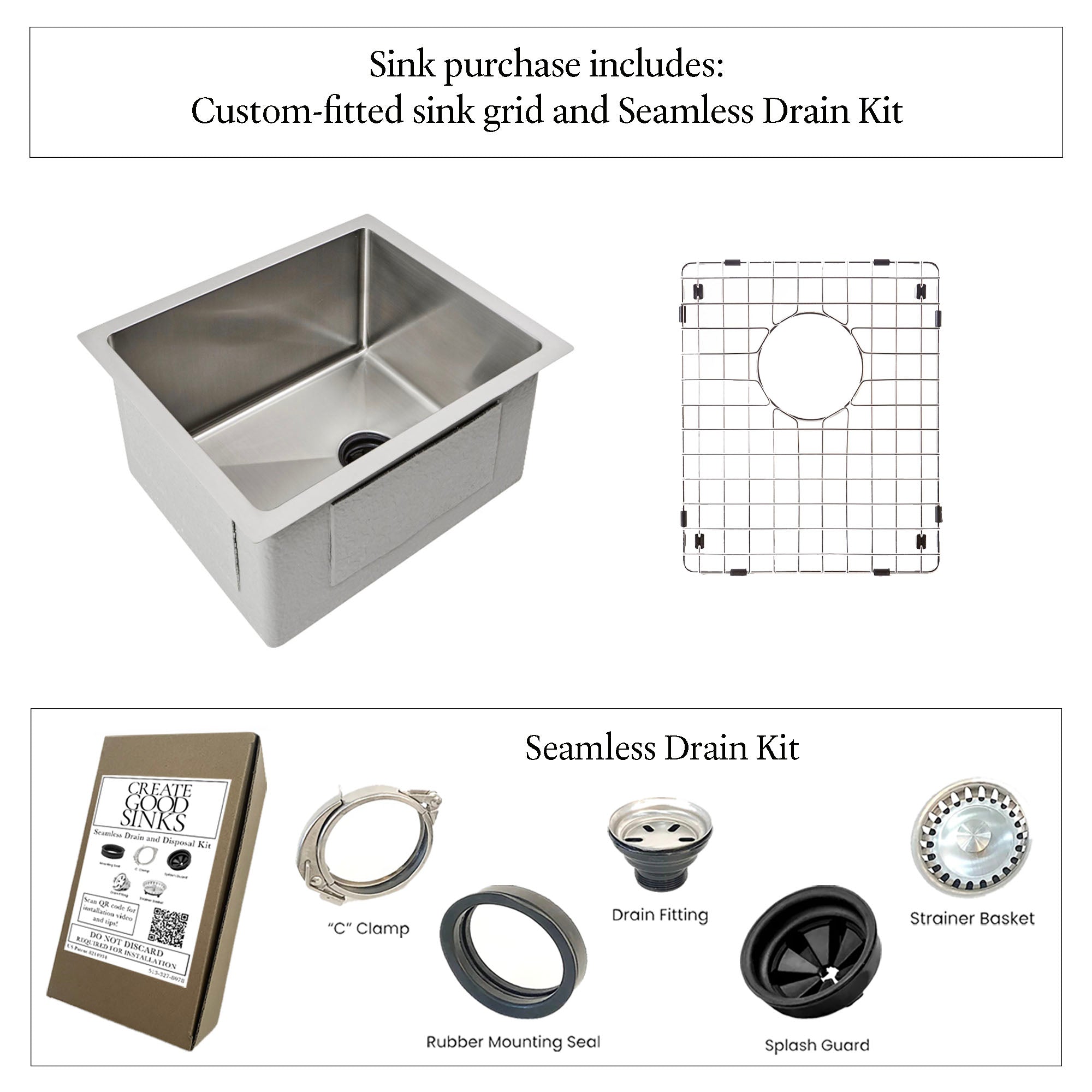 14" Stainless Steel Undermount Bar Sink - Classic Single Bowl - 9" Depth (5S14-9)