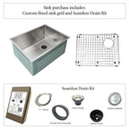 22" Stainless Steel Undermount Prep Sink - Classic Single Bowl - Offset Drain Right (5S22R)
