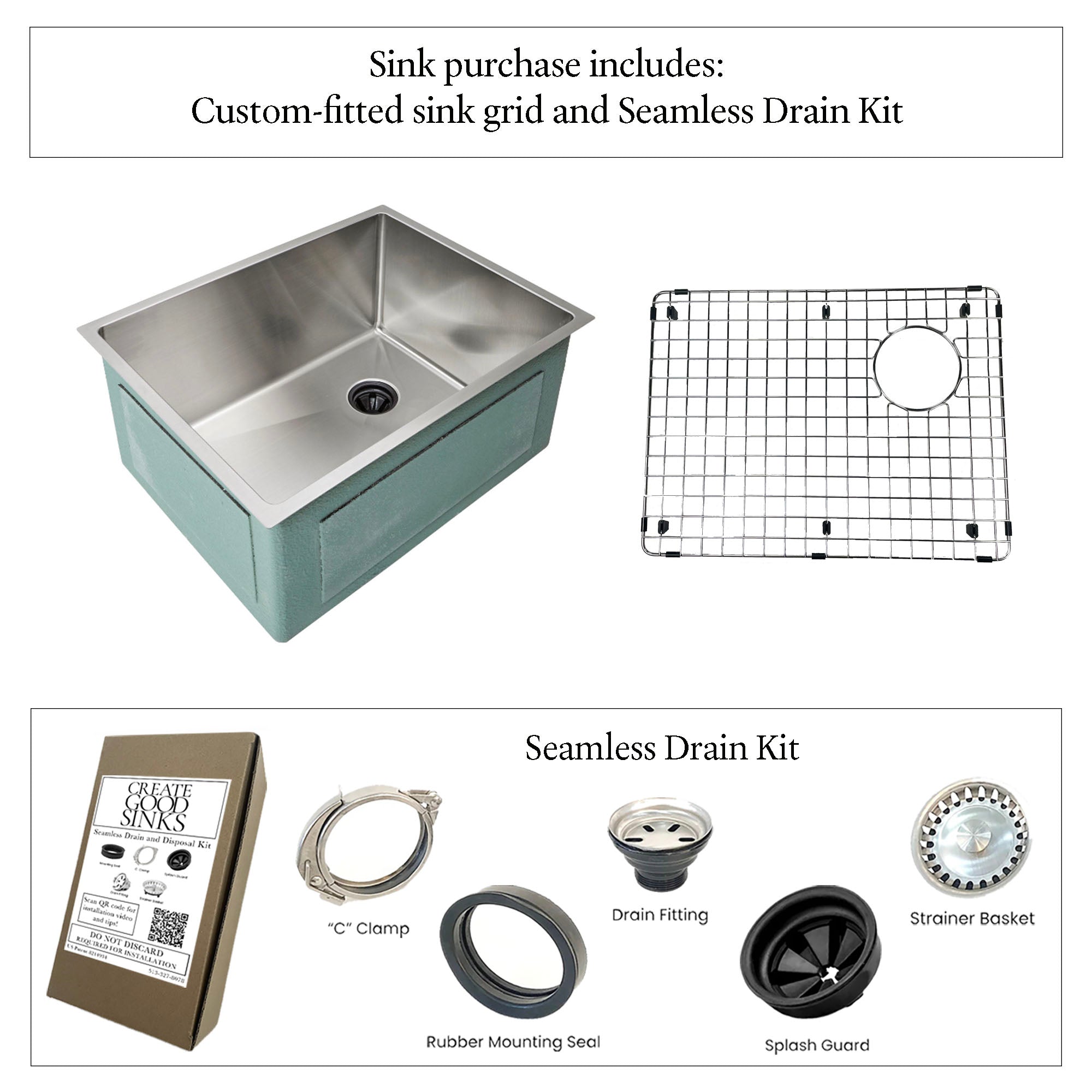 22" Stainless Steel Undermount Prep Sink - Classic Single Bowl - Offset Drain Right (5S22R)