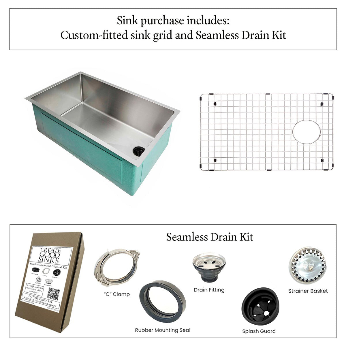 28" Stainless Steel Undermount Kitchen Sink - Single Bowl - Offset Reversible Drain - 10" Depth (5S28c-10)