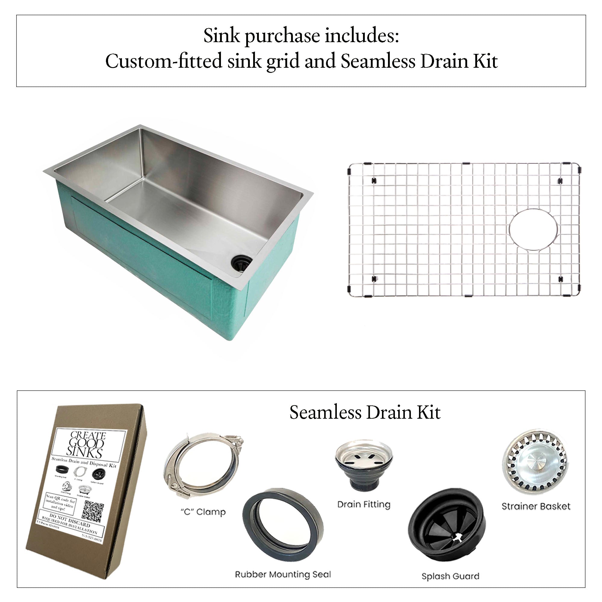 28" Stainless Steel Undermount Kitchen Sink - Single Bowl - Offset Reversible Drain - 10" Depth (5S28c-10)
