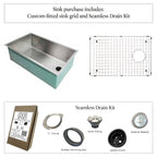 31" Stainless Steel Undermount Kitchen Sink - Single Bowl - 10" Depth - Offset Reversible Drain (5S31c-10)