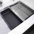 Stainless Steel Roll mat and Colander for workstation kitchen sinks.