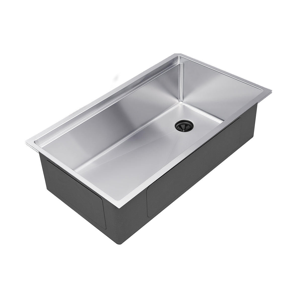 31-inch stainless steel workstation kitchen sink with an 10-inch depth and offset drain. Features a sleek undermount design with a reversible ledge.