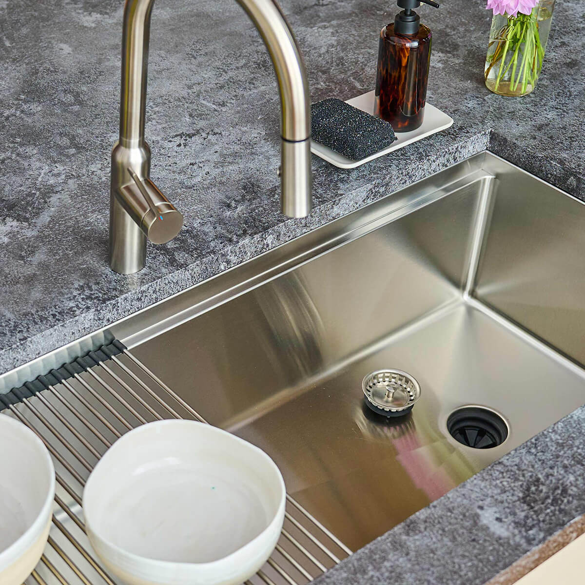 37" Undermount Workstation Sink – 16 Gauge Stainless Steel Single Bowl – 10" Deep – Reversible – Seamless Drain (5LS37c-10)
