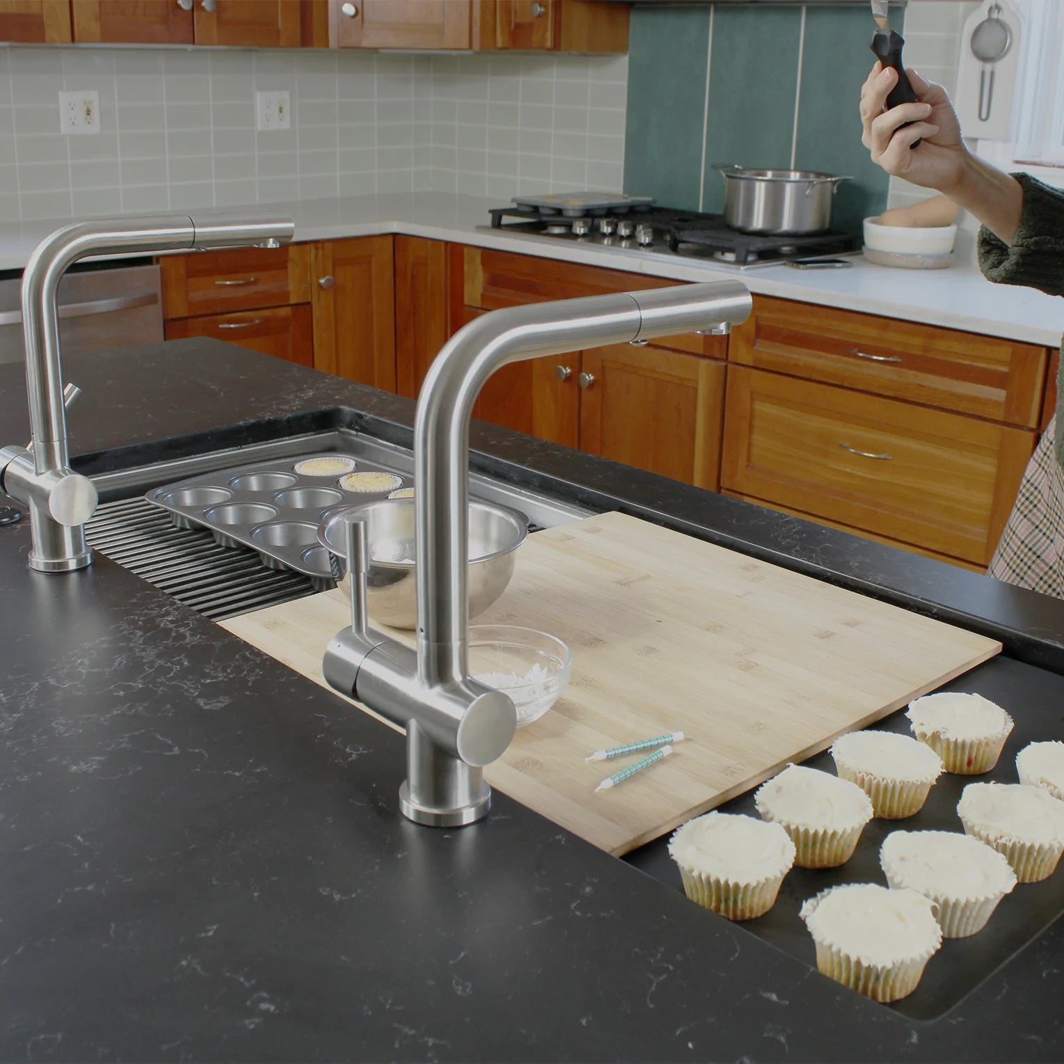 hot sale 2 tier kitchen sink