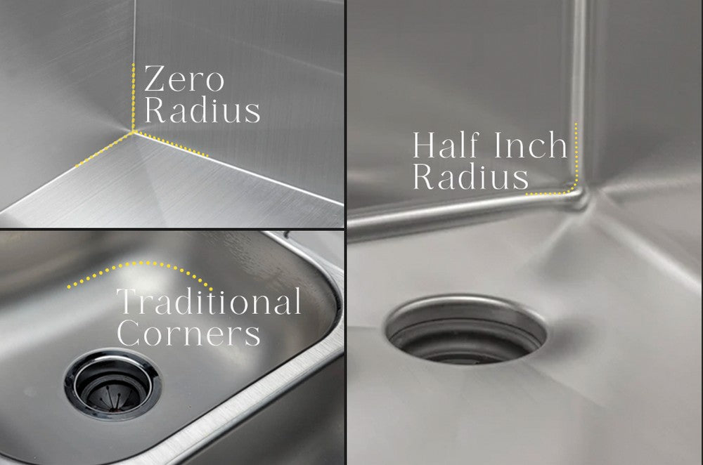 Examples of different type of stainless steel sinks