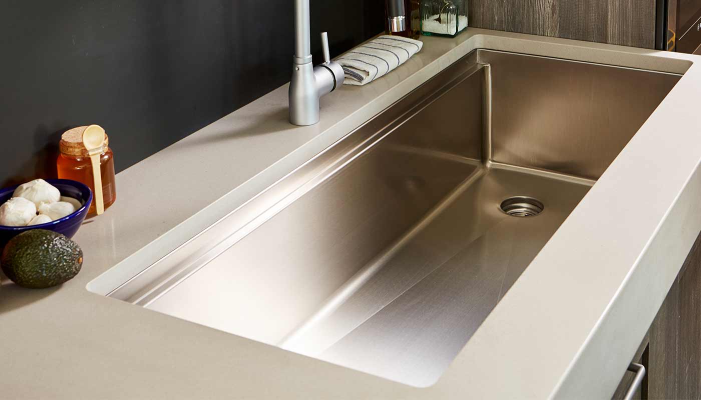 large 4 foot single bowl workstation sink