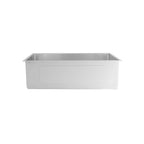 Side view of 31-inch stainless steel undermount kitchen sink, showcasing its 10-inch depth and modern design for efficient kitchen use.