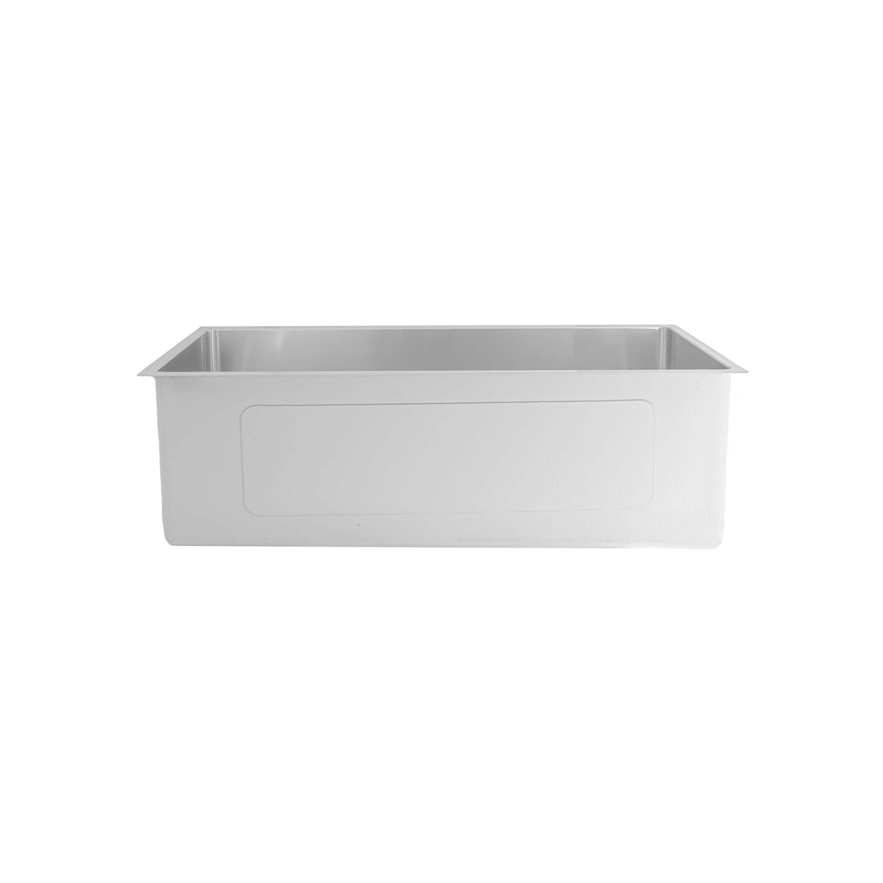 Side view of 31-inch stainless steel undermount kitchen sink, showcasing its 10-inch depth and modern design for efficient kitchen use.