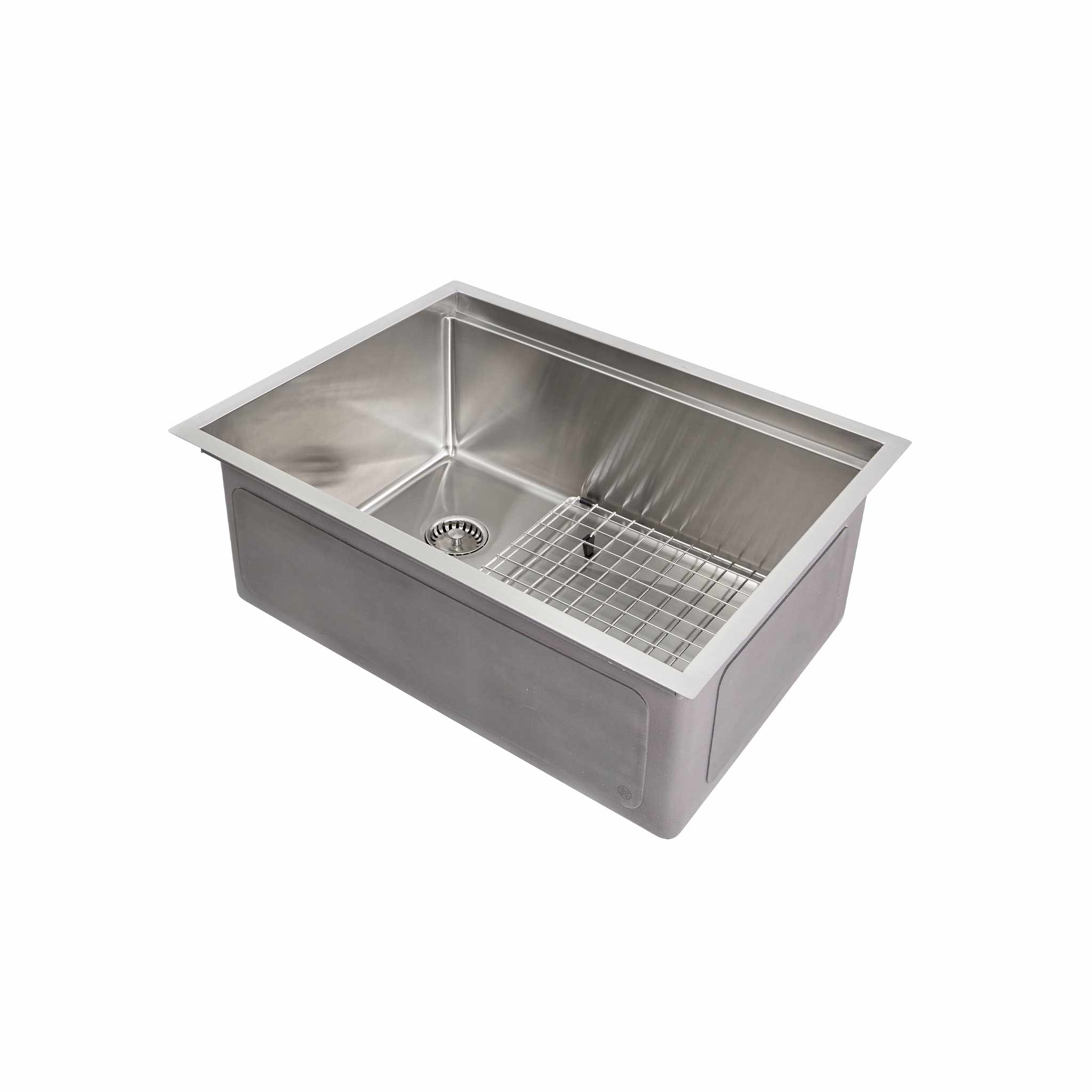 26" Create Good Sink workstation sink with the basin protecting stainless steel grid.