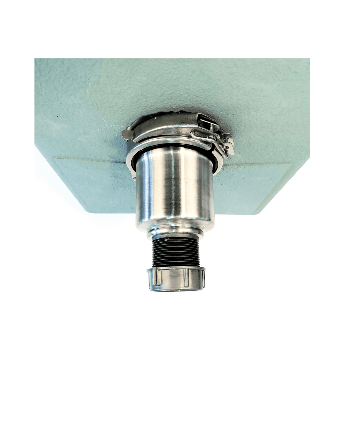 Installed Seamless Composting Deep Drain Kit under a sink, showing secure mounting and durable stainless steel construction for long-lasting use.