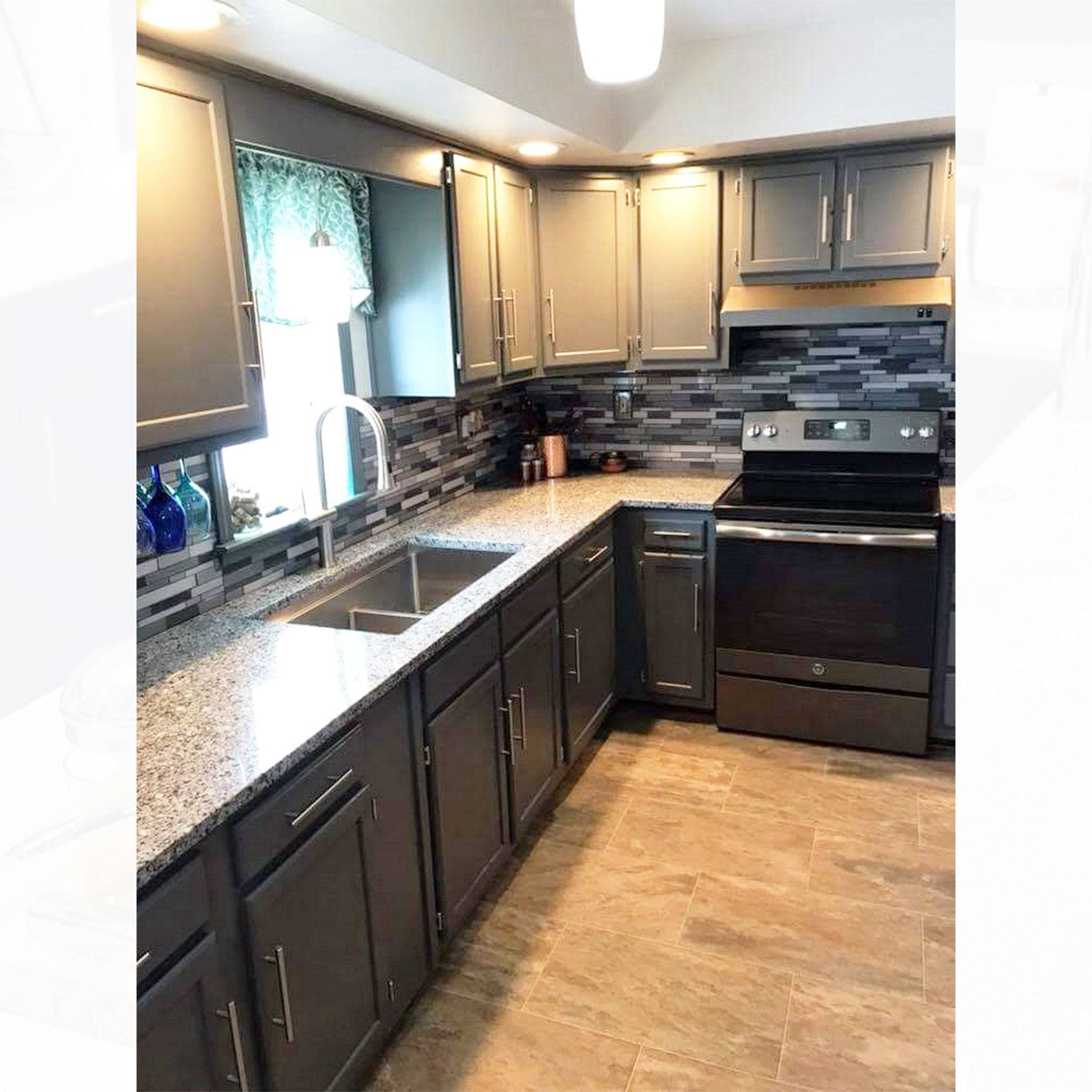 34" Stainless Kitchen Two-Basin Sink with Drains in the Corner