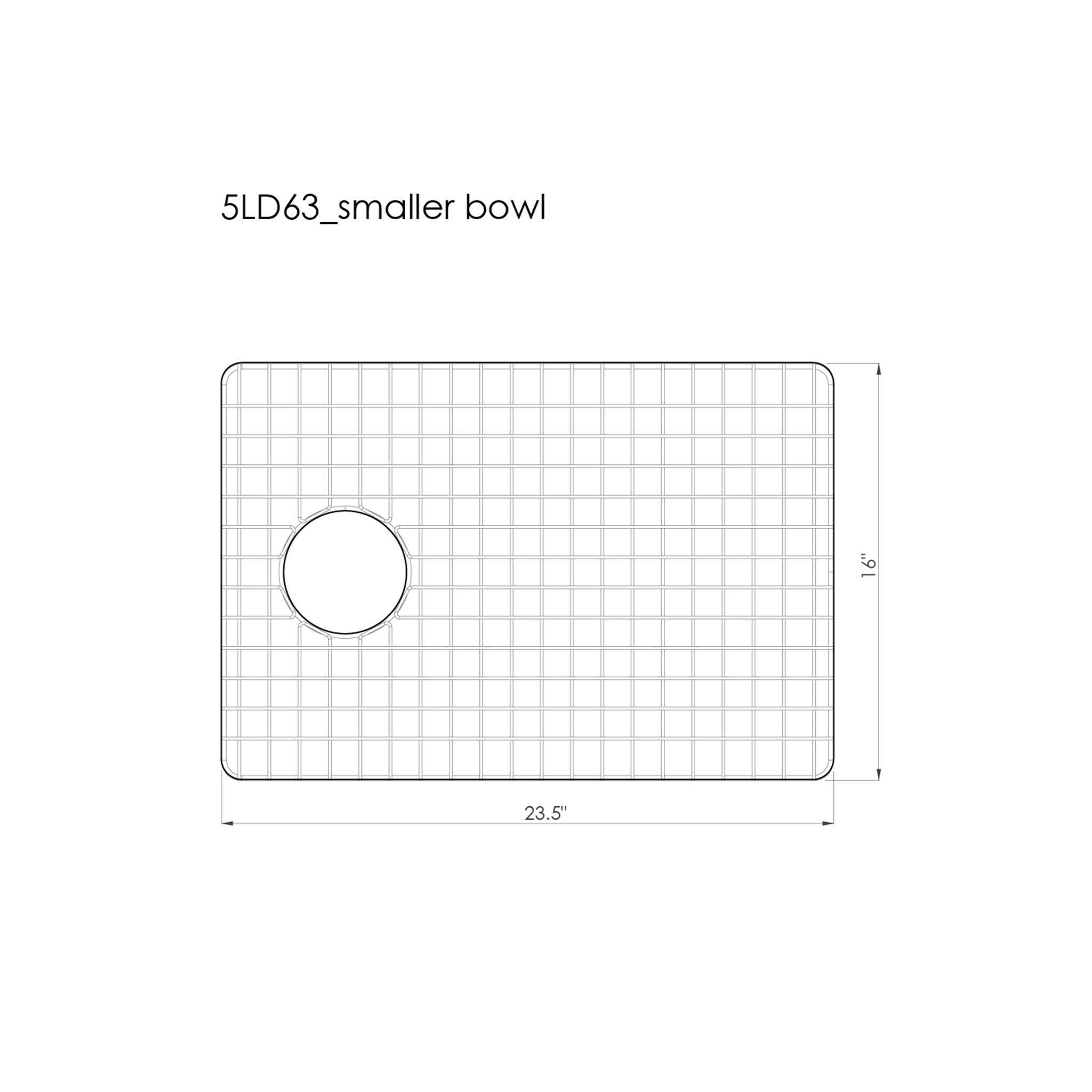 GRID - 63" small bowl - stainless steel sink grid 
