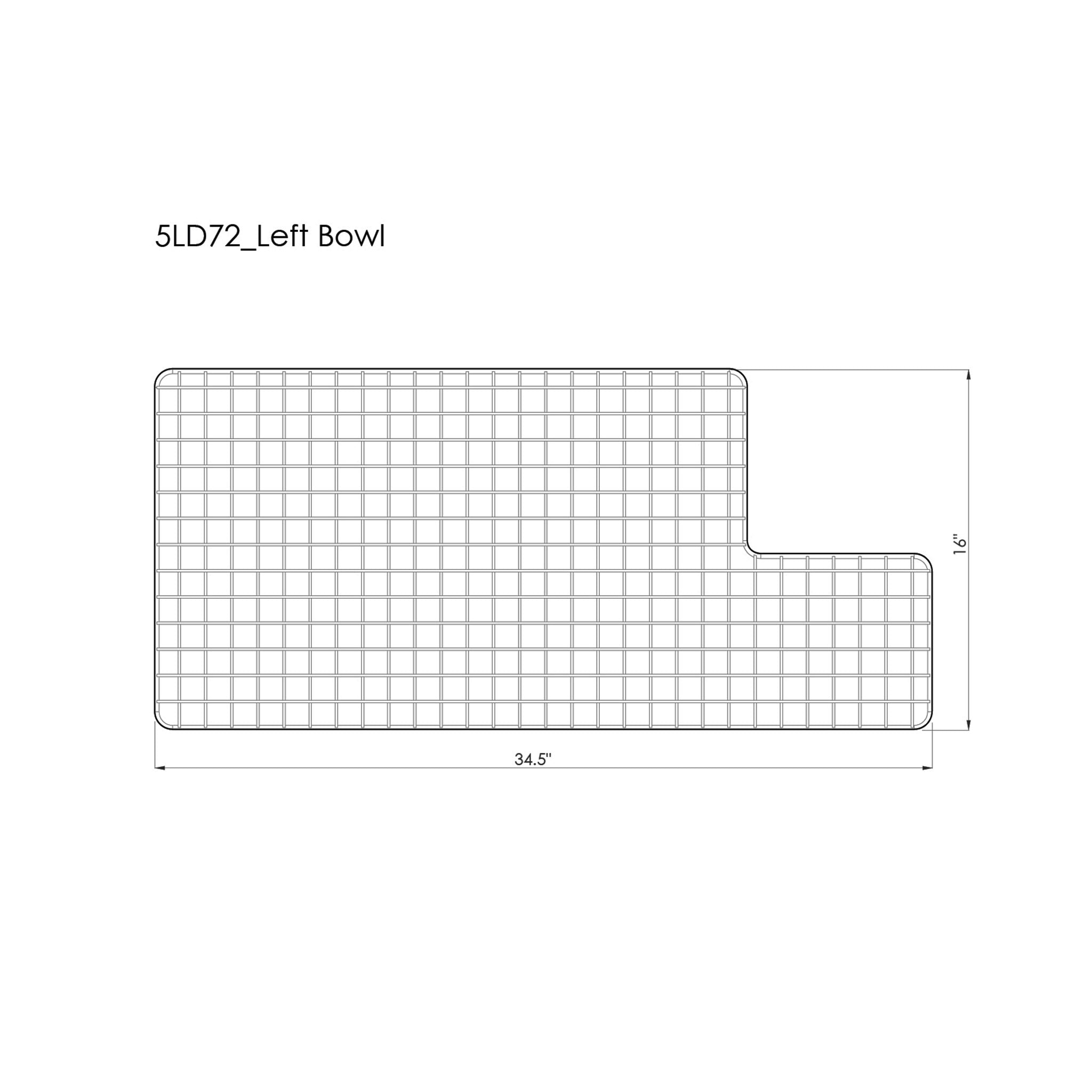 72" double bowl - stainless steel sink grid - left bowl