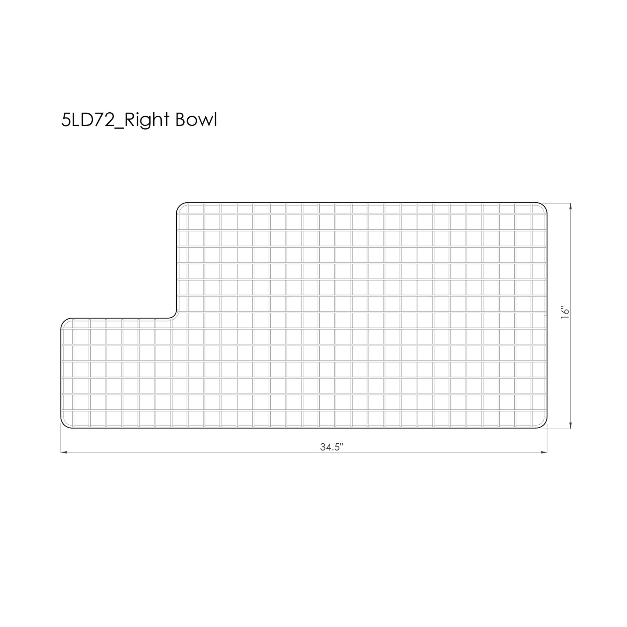 72" double bowl - stainless steel sink grid - right bowl