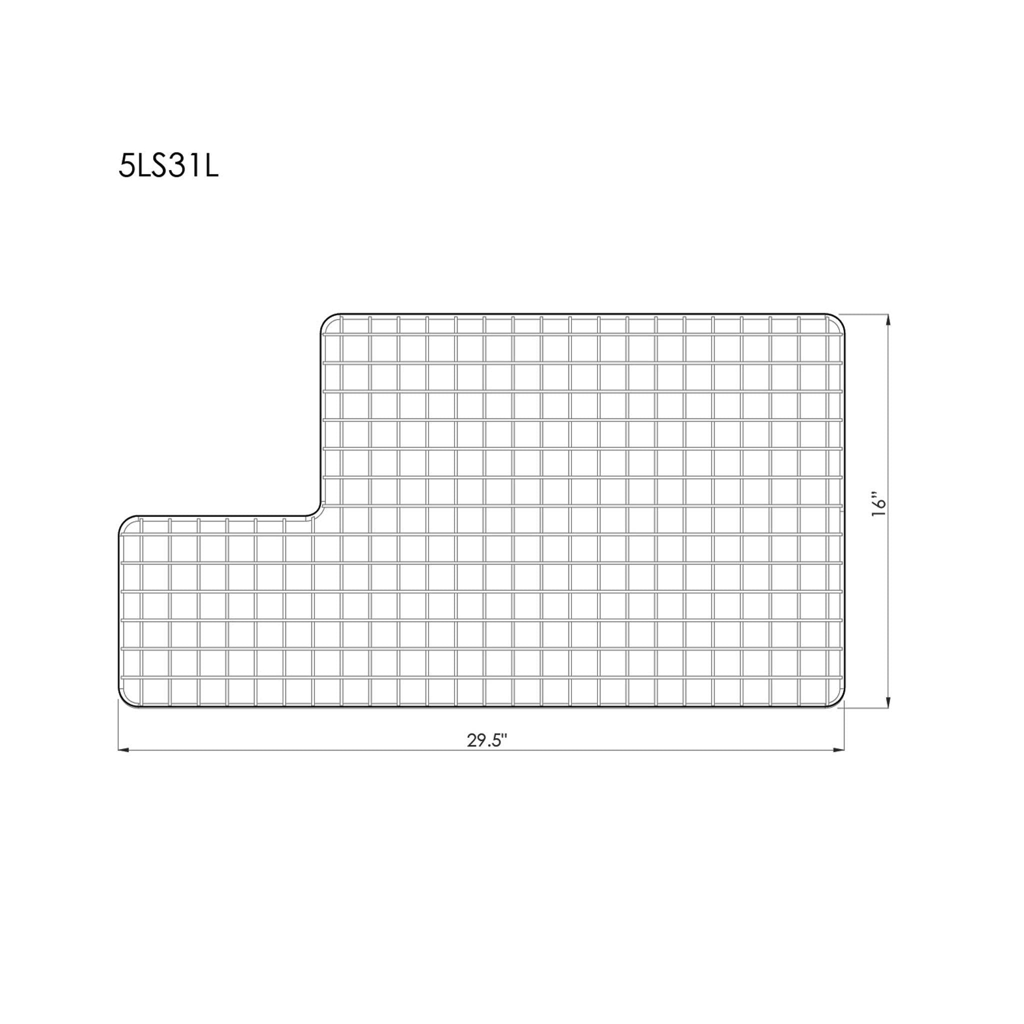 GRID - 31" stainless steel sink grid - left drain