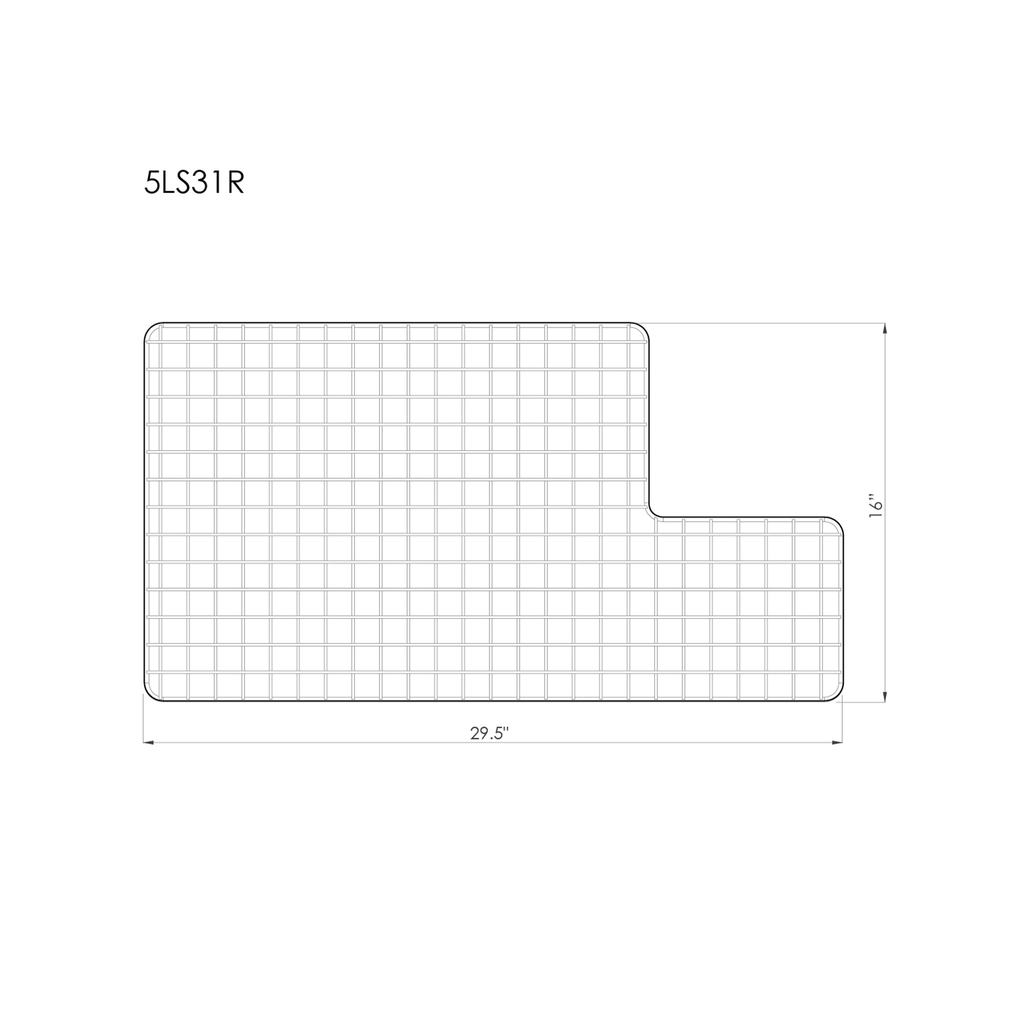 31" stainless steel sink grid - right drain