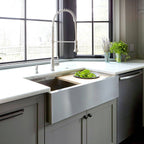 Bamboo mixing bowl board insert for the 37" stainless farmhouse workstation kitchen sink from Create Good Sinks