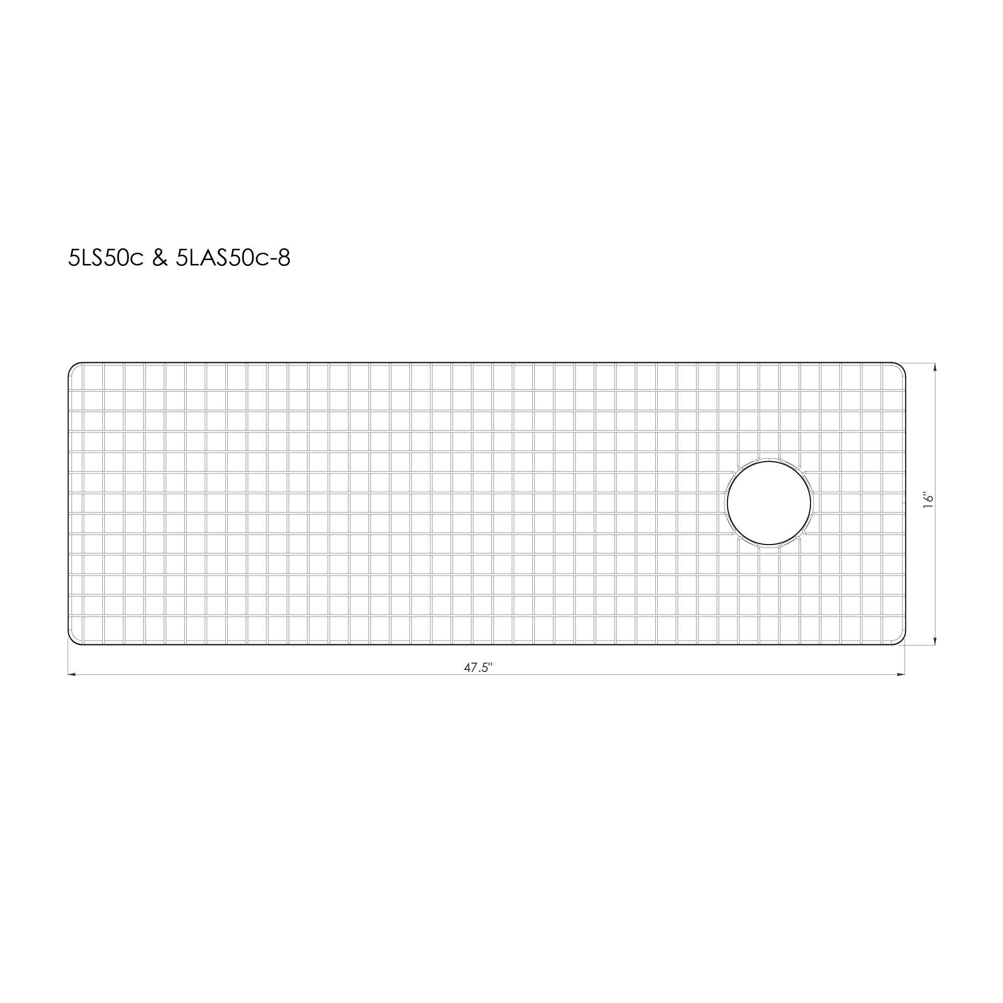 Products 50" stainless steel sink grid - offset - reversible