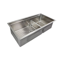 39" Large Workstation Kitchen Sink - Double Bowl - Reversible (5LD39C)