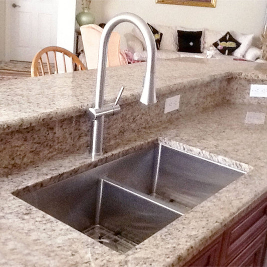 32 Inch Non Ledge Under-mount Sink With High Divide; kitchen sink; undermount; Stainless Steel Sink, Stainless Sink, Create Good Sinks; 